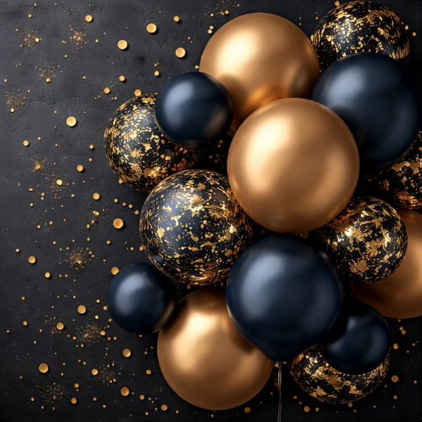 Ballons gold/schwarz